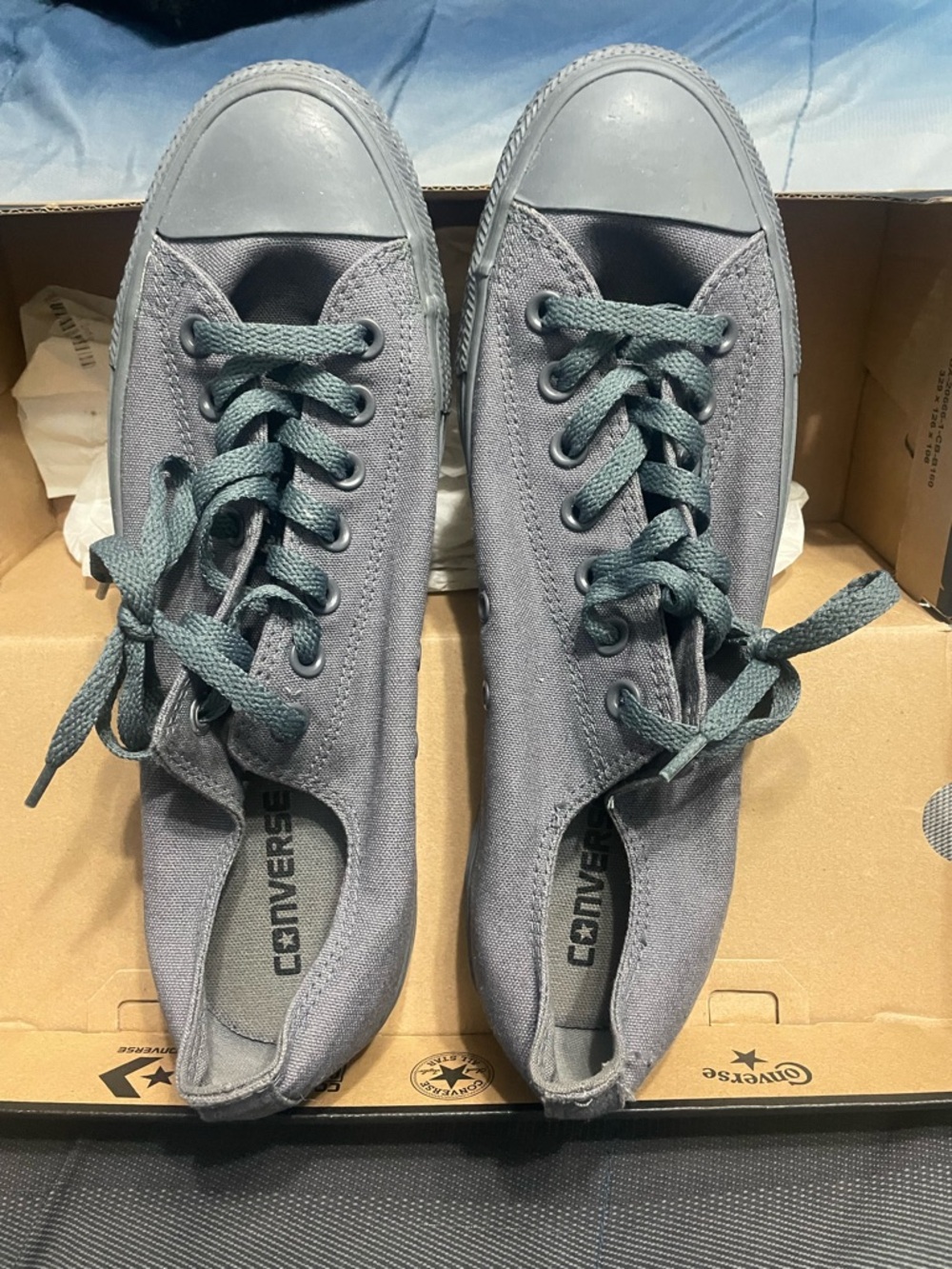 Converse-Low Top Sneakers Gray with Laces